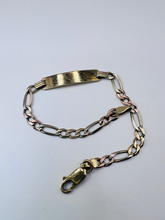 TRI-COLOR FIGARO PLATE BRACELET